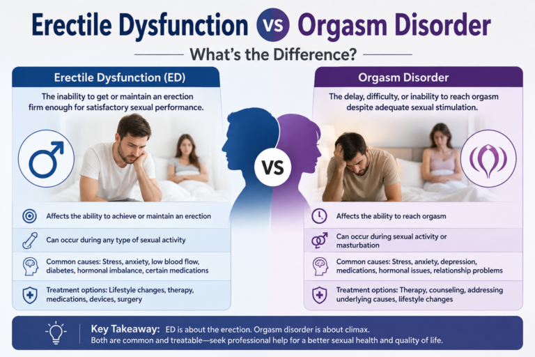 Erectile Dysfunction vs Orgasm Disorder: What’s the Difference?