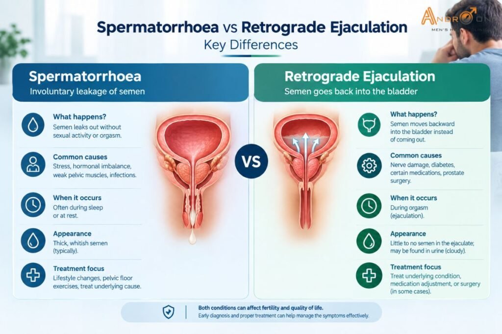 Spermatorrhoea vs Retrograde Ejaculation Key Differences
